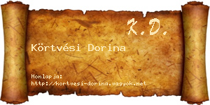 Körtvési Dorina névjegykártya
